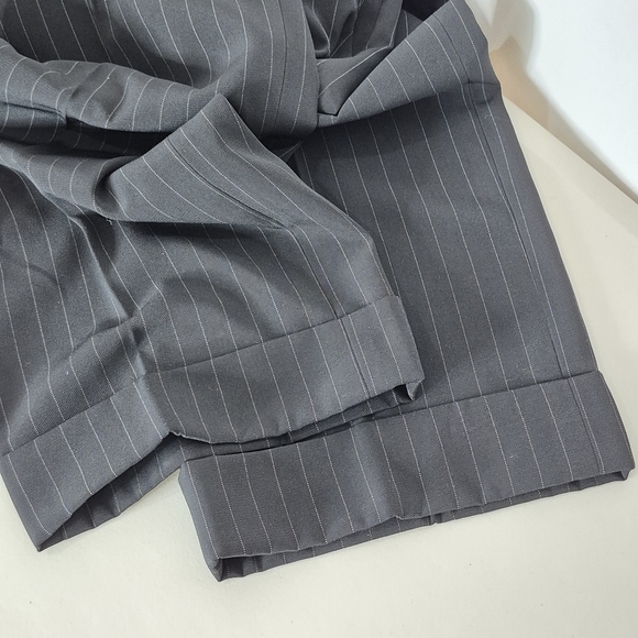Moda International NWOT Women's Wide Leg Black Pinstripe Trousers - Size 10 - Picture 11 of 13